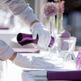 Linen Laundry Catered Event Purple Linens 600X600
